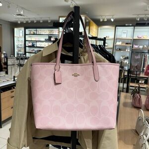 Coach Powder Pink Signature Tote Bag